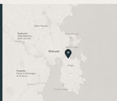 Mappa di Siracusa con indicazione della sede